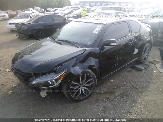 JTKJF5C71E3082246 - 2014 TOYOTA SCION TC BLACK photo 2