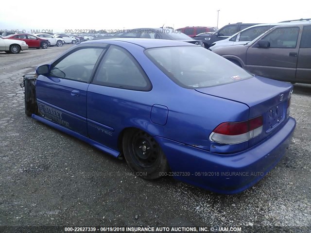 1HGEM1159YL125441 - 2000 HONDA CIVIC SI/SIR BLUE photo 3