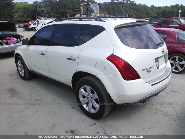 JN8AZ08T96W406913 - 2006 NISSAN MURANO SL/SE/S WHITE photo 3