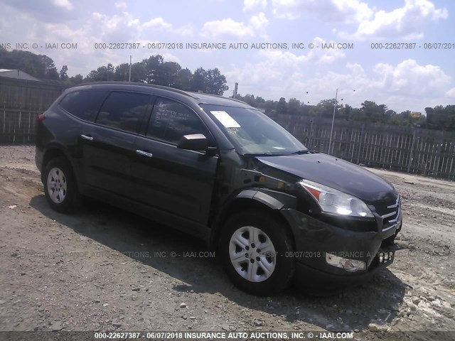 1GNKRFED6BJ219496 - 2011 CHEVROLET TRAVERSE LS GRAY photo 1