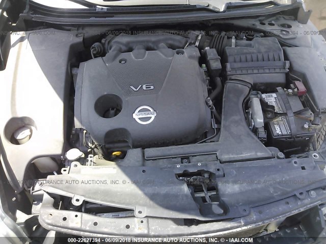 1N4AA5AP4AC823384 - 2010 NISSAN MAXIMA S/SV BLACK photo 10