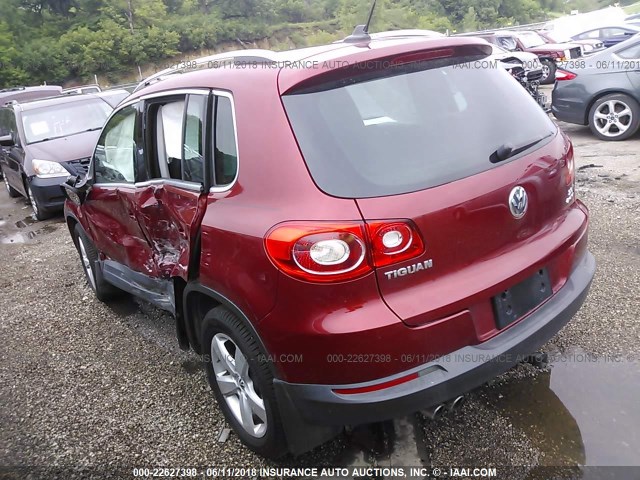 WVGBV7AX7AW003714 - 2010 VOLKSWAGEN TIGUAN SE/SEL RED photo 3
