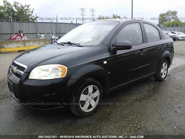 KL1TD56627B129194 - 2007 CHEVROLET AVEO LS BLACK photo 2