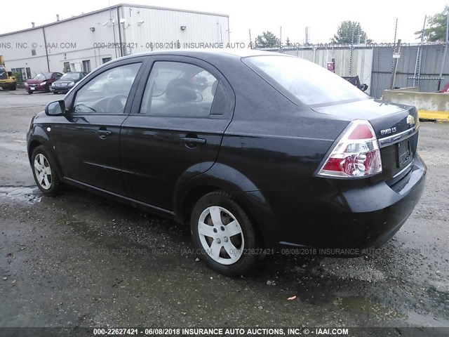 KL1TD56627B129194 - 2007 CHEVROLET AVEO LS BLACK photo 3