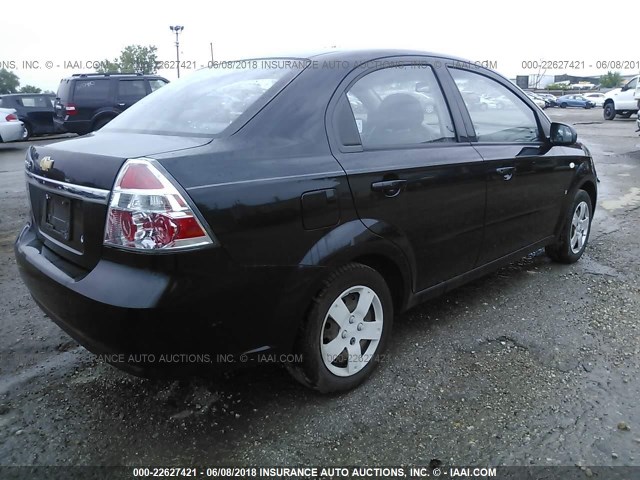 KL1TD56627B129194 - 2007 CHEVROLET AVEO LS BLACK photo 4
