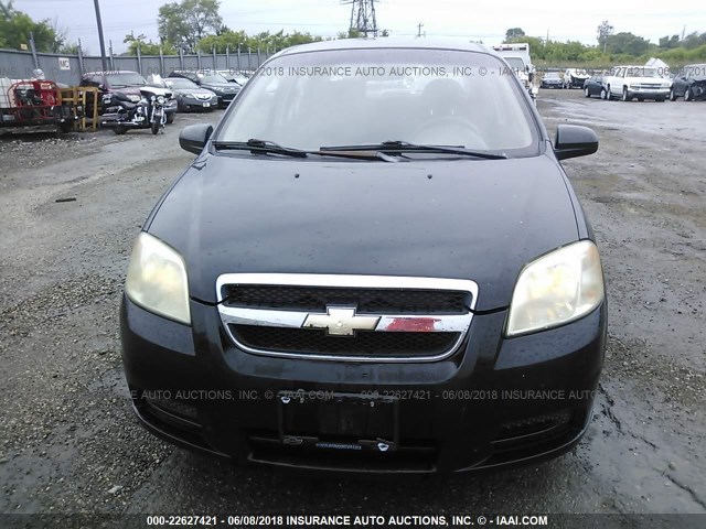 KL1TD56627B129194 - 2007 CHEVROLET AVEO LS BLACK photo 6