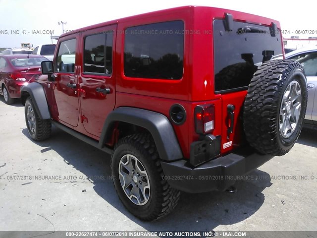 1C4BJWFG0EL119783 - 2014 JEEP Wrangler Unlimited RUBICON RED photo 3