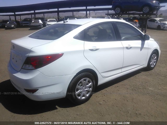 KMHCT4AE7DU390806 - 2013 HYUNDAI ACCENT GLS/GS WHITE photo 4