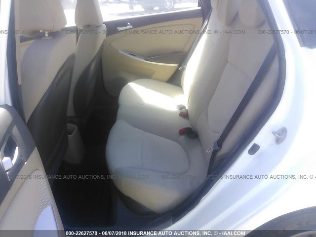 KMHCT4AE7DU390806 - 2013 HYUNDAI ACCENT GLS/GS WHITE photo 8