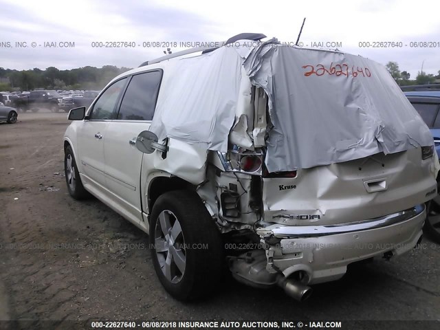 1GKKVTED0CJ264281 - 2012 GMC ACADIA DENALI WHITE photo 3