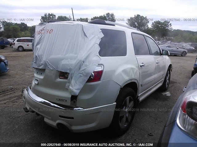 1GKKVTED0CJ264281 - 2012 GMC ACADIA DENALI WHITE photo 4