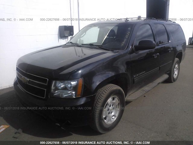 1GNSKJE71CR229325 - 2012 CHEVROLET SUBURBAN K1500 LT BLACK photo 2