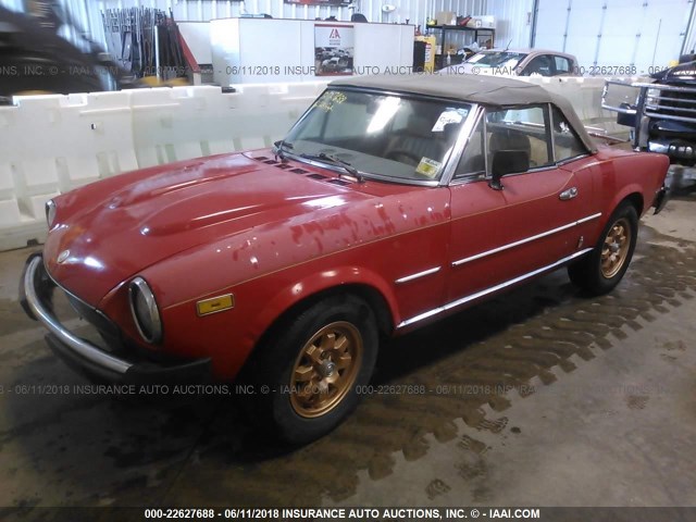 ZFAAS00B3C5000105 - 1982 FIAT 124 SPIDER RED photo 2