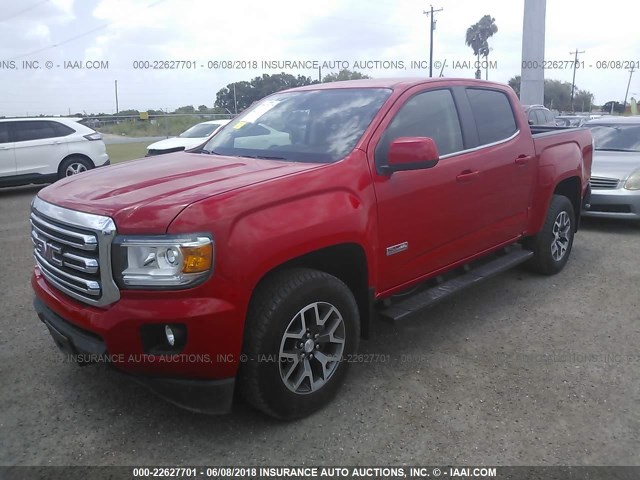 1GTG6BE33F1138372 - 2015 GMC CANYON SLE RED photo 2