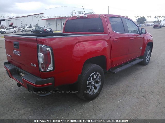 1GTG6BE33F1138372 - 2015 GMC CANYON SLE RED photo 4