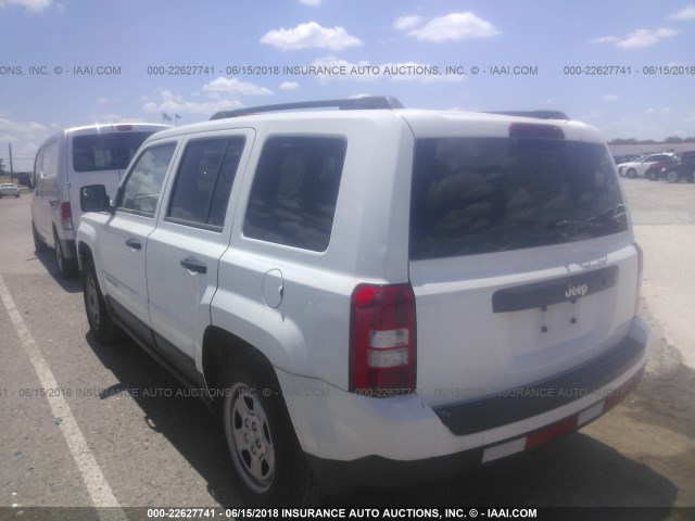 1C4NJPBAXFD335754 - 2015 JEEP PATRIOT SPORT WHITE photo 3