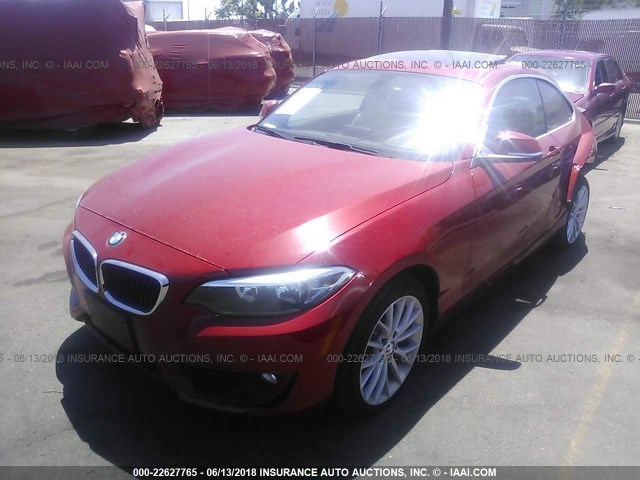 WBA1F5C5XFV257053 - 2015 BMW 228 I RED photo 2