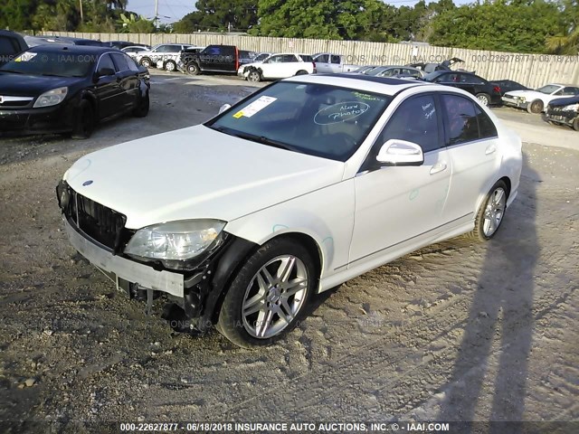 WDDGF56X58F045321 - 2008 MERCEDES-BENZ C 350 WHITE photo 2