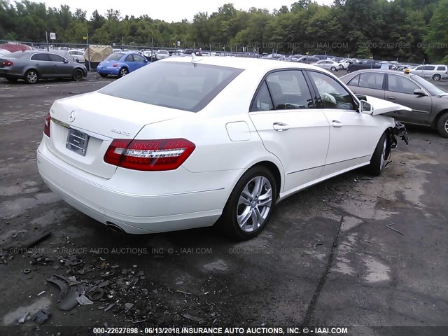 WDDHF8HB9BA489653 - 2011 MERCEDES-BENZ E 350 4MATIC WHITE photo 4