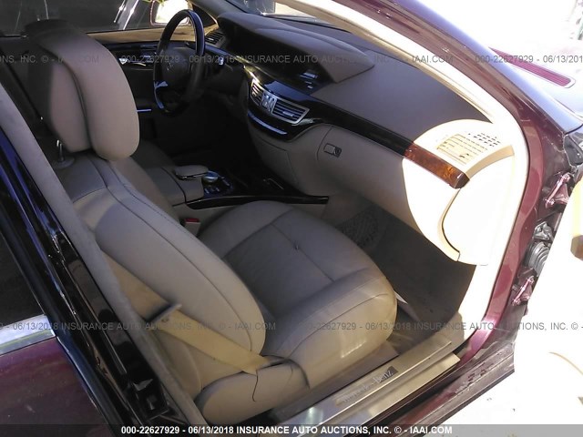 WDDNG7DB1CA466725 - 2012 MERCEDES-BENZ S 550 MAROON photo 5