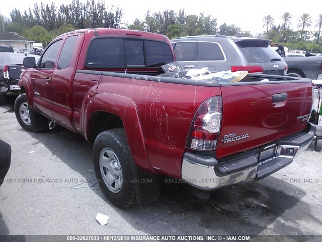 5TFTX4GN9BX002616 - 2011 TOYOTA TACOMA PRERUNNER ACCESS CAB RED photo 3