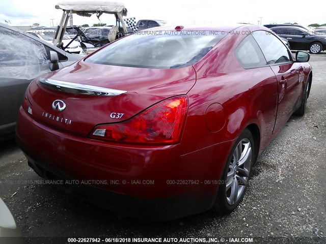 JNKCV64EX8M125789 - 2008 INFINITI G37 JOURNEY/SPORT RED photo 4