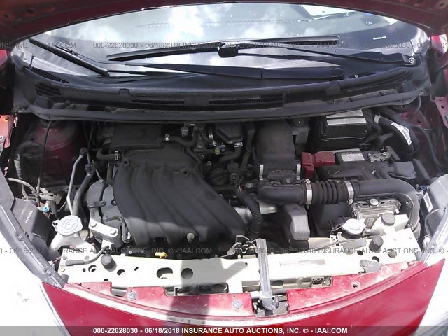 3N1CE2CP4EL420585 - 2014 NISSAN VERSA NOTE S/S PLUS/SV/SL RED photo 10
