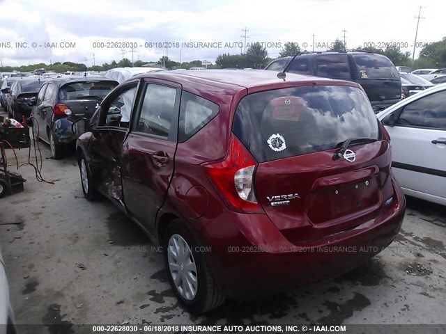 3N1CE2CP4EL420585 - 2014 NISSAN VERSA NOTE S/S PLUS/SV/SL RED photo 3