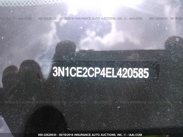 3N1CE2CP4EL420585 - 2014 NISSAN VERSA NOTE S/S PLUS/SV/SL RED photo 9