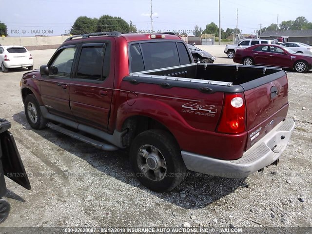 1FMZU77E12UC06280 - 2002 FORD EXPLORER SPORT TR  RED photo 3