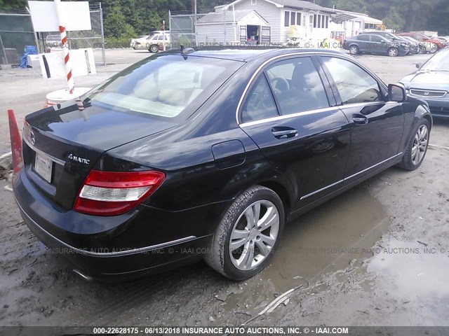 WDDGF81X88F097907 - 2008 MERCEDES-BENZ C 300 4MATIC BLACK photo 4