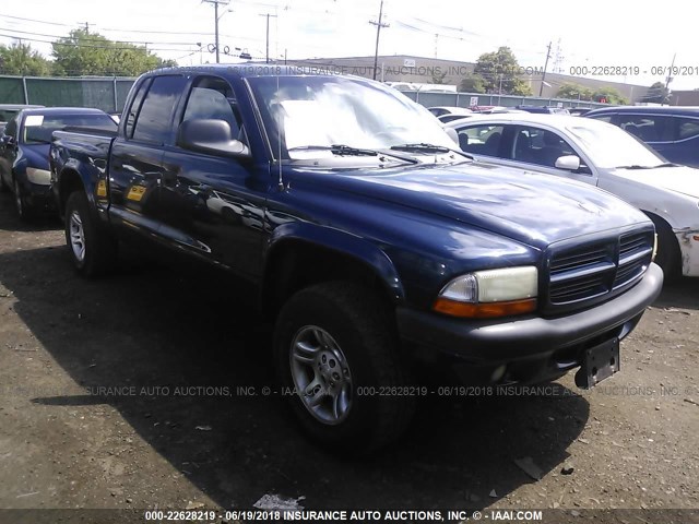 1D7HG38N53S106328 - 2003 DODGE DAKOTA QUAD SPORT BLUE photo 1