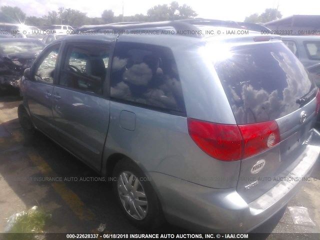 5TDZK23C57S096329 - 2007 TOYOTA SIENNA CE/LE BLUE photo 3