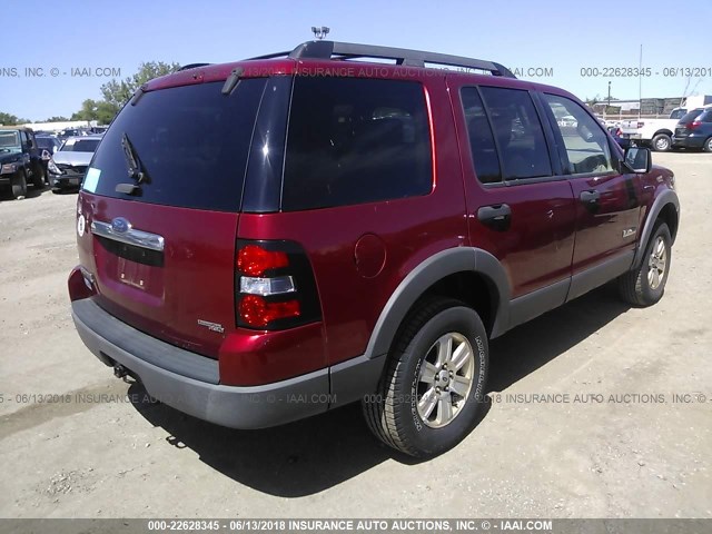 1FMEU73E06UA30882 - 2006 FORD EXPLORER XLT RED photo 4