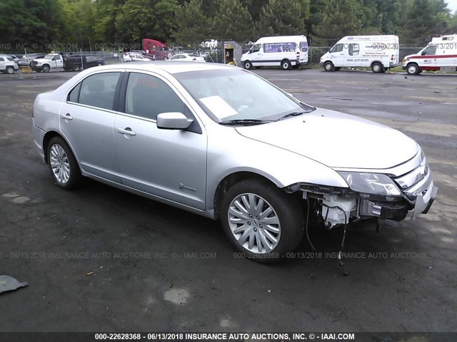 3FADP0L37CR450385 - 2012 FORD FUSION HYBRID SILVER photo 1