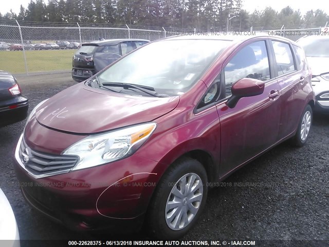 3N1CE2CP7GL388038 - 2016 NISSAN VERSA NOTE S/S PLUS/SV/SL/SR RED photo 2