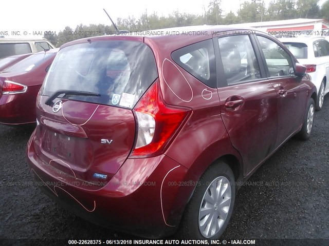 3N1CE2CP7GL388038 - 2016 NISSAN VERSA NOTE S/S PLUS/SV/SL/SR RED photo 4