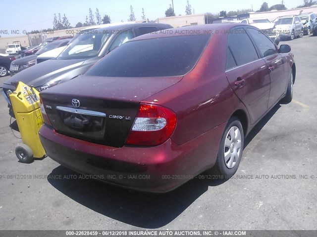 4T1BE32K34U330459 - 2004 TOYOTA CAMRY LE/XLE/SE Qırmızı foto 4