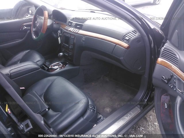 WDBNG78J31A176784 - 2001 MERCEDES-BENZ S 600 BLACK photo 5