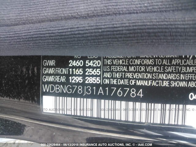 WDBNG78J31A176784 - 2001 MERCEDES-BENZ S 600 BLACK photo 9