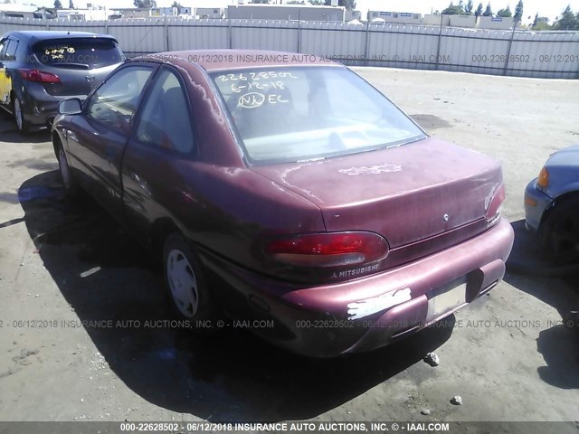 JA3AA11A6TU016553 - 1996 MITSUBISHI MIRAGE S RED photo 3