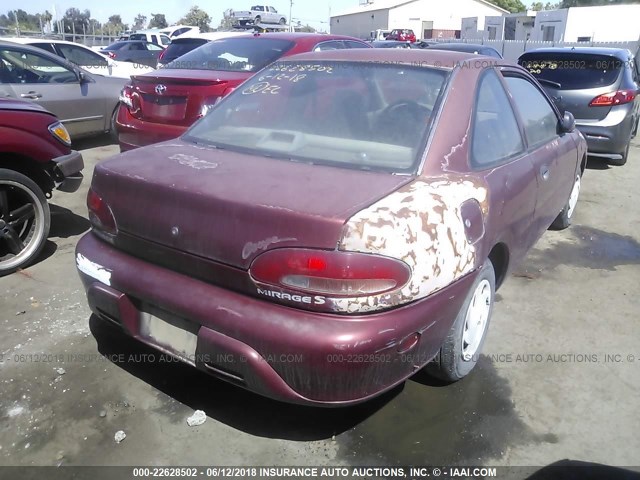 JA3AA11A6TU016553 - 1996 MITSUBISHI MIRAGE S RED photo 4