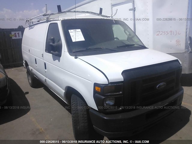 1FTSE34L28DA46532 - 2008 FORD ECONOLINE E350 SUPER DUTY VAN WHITE photo 1