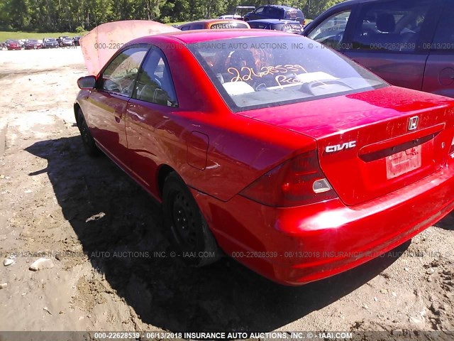 1HGEM21921L051410 - 2001 HONDA CIVIC SI/EX RED photo 3