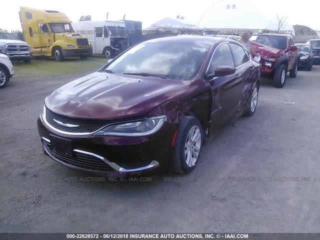 1C3CCCAB8FN604448 - 2015 CHRYSLER 200 LIMITED MAROON photo 2