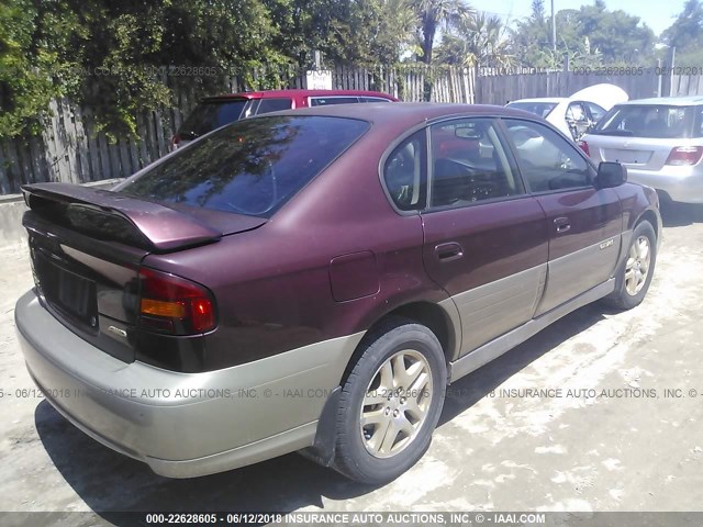 4S3BE6861Y7212107 - 2000 SUBARU LEGACY OUTBACK LIMITED MAROON photo 4