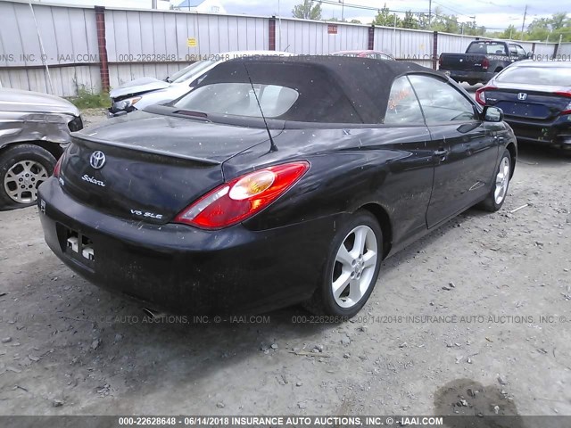 4T1FA38P45U051426 - 2005 TOYOTA CAMRY SOLARA SE/SLE BLACK photo 4
