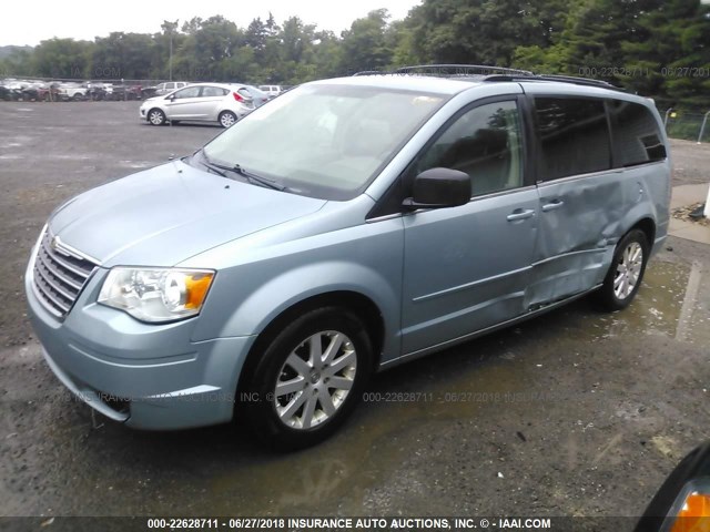 2A8HR54P88R765058 - 2008 CHRYSLER TOWN & COUNTRY TOURING Light Blue photo 2