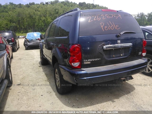 1D8HB58D34F162677 - 2004 DODGE DURANGO LIMITED BLUE photo 3