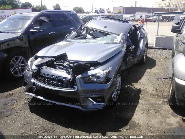 JN1EV7AR6JM442615 - 2018 INFINITI Q50 LUXE/SPORT GRAY photo 2